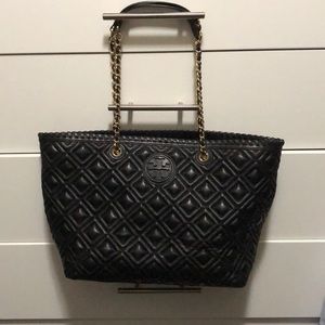 Tory Burch Black and Gold Quilted Purse
